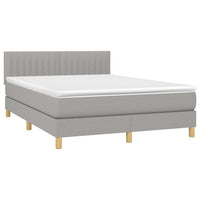 Letto a Molle Materasso e LED Grigio Chiaro 140x200 cm Tessuto 3133877