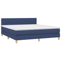 Letto a Molle con Materasso e LED Blu 160x200 cm in Tessuto 3133891