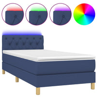 Letto a Molle con Materasso e LED Blu 80x200 cm in Tessuto cod mxl 55330