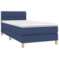 Letto a Molle con Materasso e LED Blu 90x190 cm in Tessuto cod mxl 60496