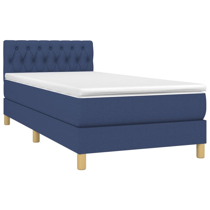 Letto a Molle con Materasso e LED Blu 90x190 cm in Tessuto cod mxl 60496