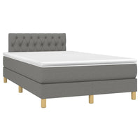 Letto a Molle Materasso e LED Grigio Scuro 120x200cm in Tessuto cod mxl 74854