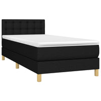 Letto a Molle con Materasso e LED Nero 90x190 cm in Tessutocod mxl 122788