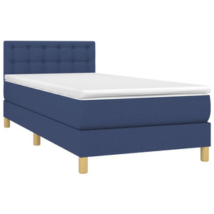 Letto a Molle con Materasso e LED Blu 90x190 cm in Tessuto cod mxl 62256