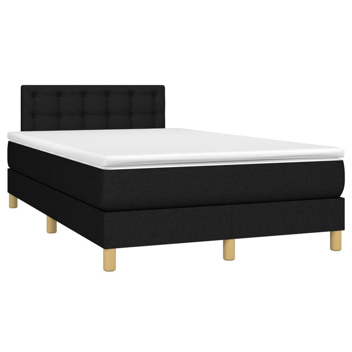 Letto a Molle con Materasso e LED Nero 120x200cm in Tessuto 3134023