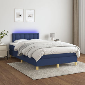 Letto a Molle con Materasso e LED Blu 120x200cm in Tessuto cod mxl 64227