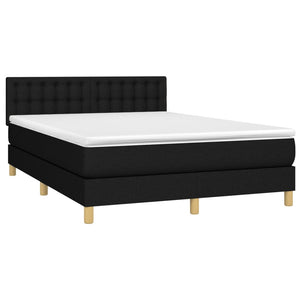 Letto a Molle con Materasso e LED Nero 140x190 cm in Tessuto 3134031