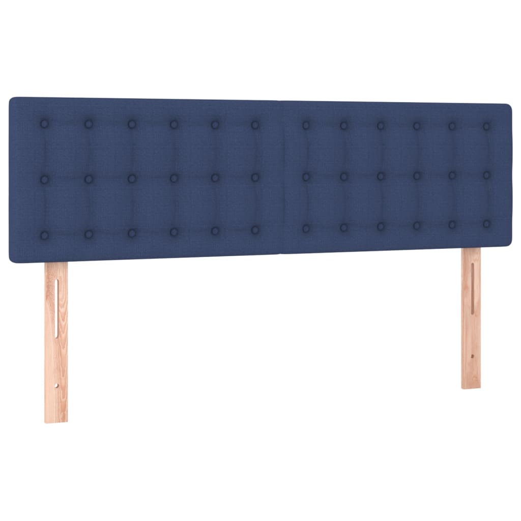 Letto a Molle con Materasso e LED Blu 140x190 cm in Tessuto 3134035