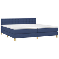 Letto a Molle Materasso e LED Blu 200x200cm in Tessuto 3134067