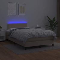 Giroletto Molle Materasso e LED Cappuccino 120x200cm Similpelle 3134098