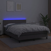 Giroletto Molle con Materasso e LED Grigio 140x200cm Similpelle 3134109