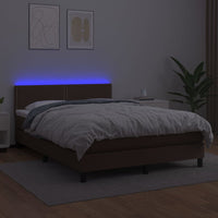 Giroletto Molle con Materasso e LED Marrone 140x190 cm 3134162