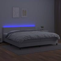 Giroletto Molle con Materasso e LED Bianco 200x200cm Similpelle cod mxl 42021