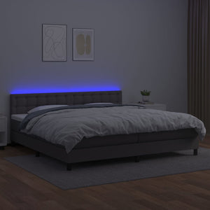 Giroletto Molle con Materasso e LED Grigio 200x200cm Similpelle 3134247