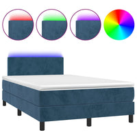 Letto a Molle con Materasso e LED Blu Scuro 120x200cmcod mxl 74897