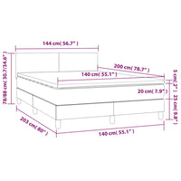 Letto a Molle con Materasso e LED Grigio Scuro 140x200 cm 3134286