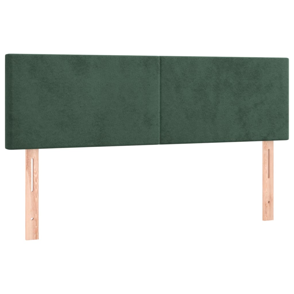 Letto a Molle con Materasso e LED Verde Scuro 140x200cm Velluto 3134288