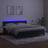 Letto a Molle con Materasso e LED Nero 180x200 cm in Vellutocod mxl 122830