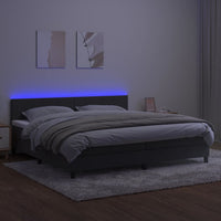 Letto a Molle con Materasso e LED Grigio Scuro 200x200 cm 3134304