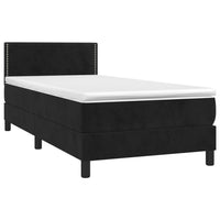 Letto a Molle con Materasso e LED Nero 90x190 cm in Velluto 3134317