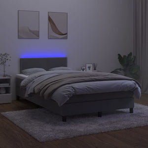 Letto a Molle con Materasso e LED Grigio Scuro 120x200 cm cod mxl 55273