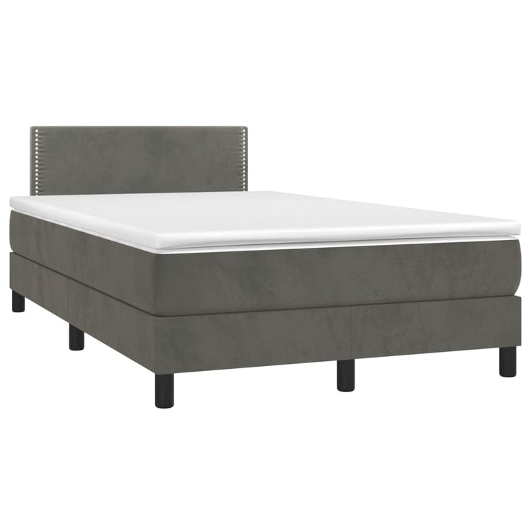 Letto a Molle con Materasso e LED Grigio Scuro 120x200 cm cod mxl 55273