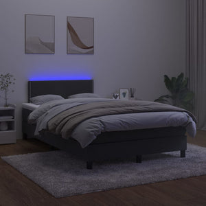 Letto a Molle con Materasso e LED Nero 120x200 cm in Velluto 3134335