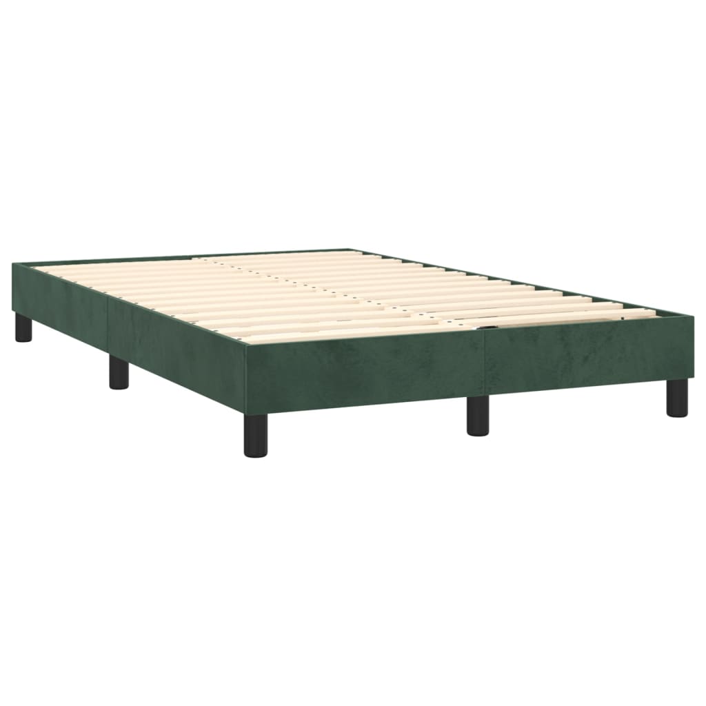 Letto a Molle con Materasso e LED Verde Scuro 120x200cm Velluto 3134336