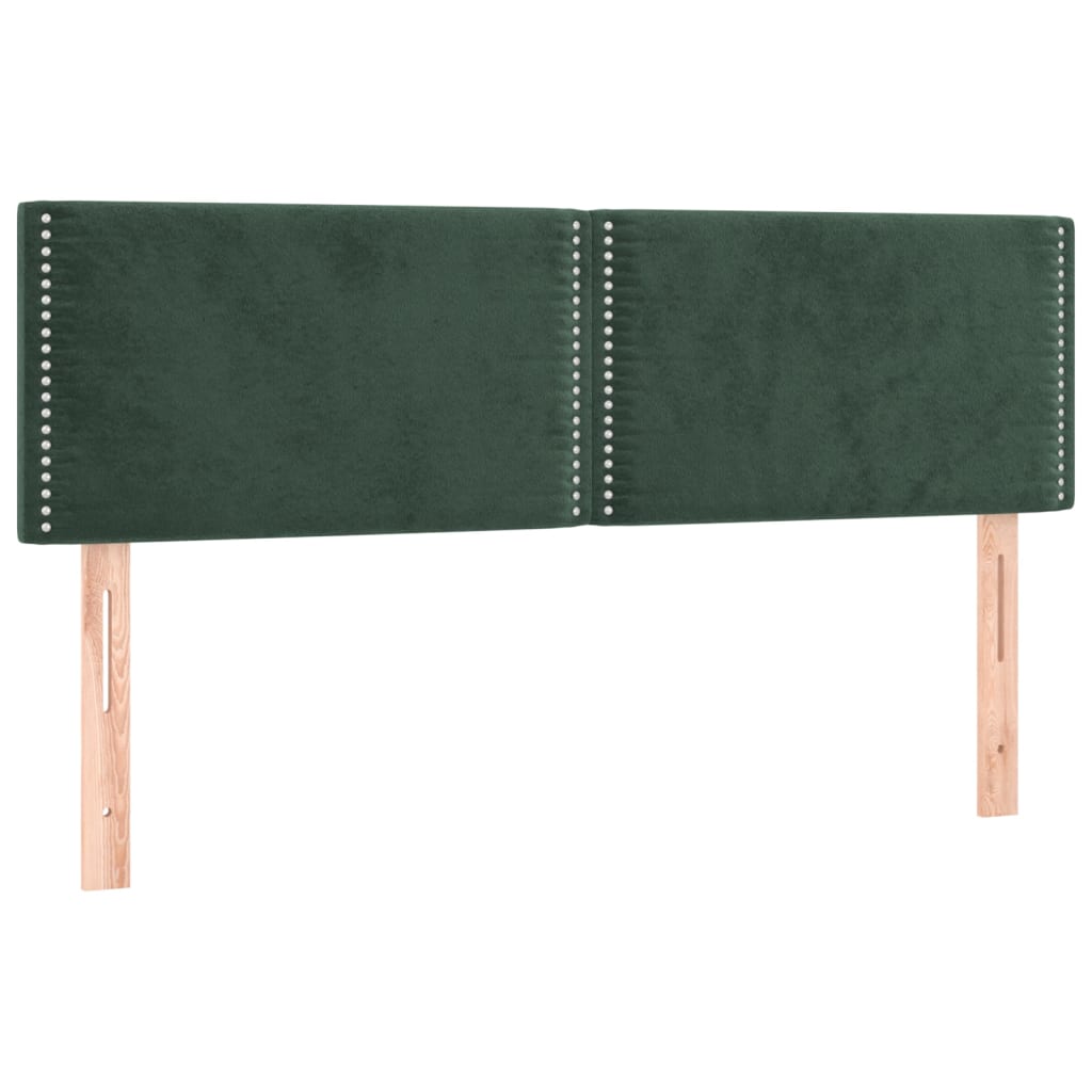 Letto a Molle con Materasso e LED Verde Scuro 140x190cm Velluto 3134342