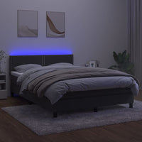 Letto a Molle con Materasso e LED Grigio Scuro 140x200 cmcod mxl 98895