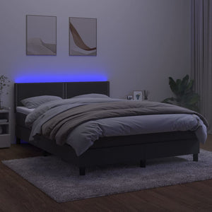 Letto a Molle con Materasso e LED Grigio Scuro 140x200 cmcod mxl 98895