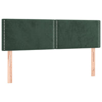 Letto a Molle con Materasso e LED Verde Scuro 140x200cm Velluto