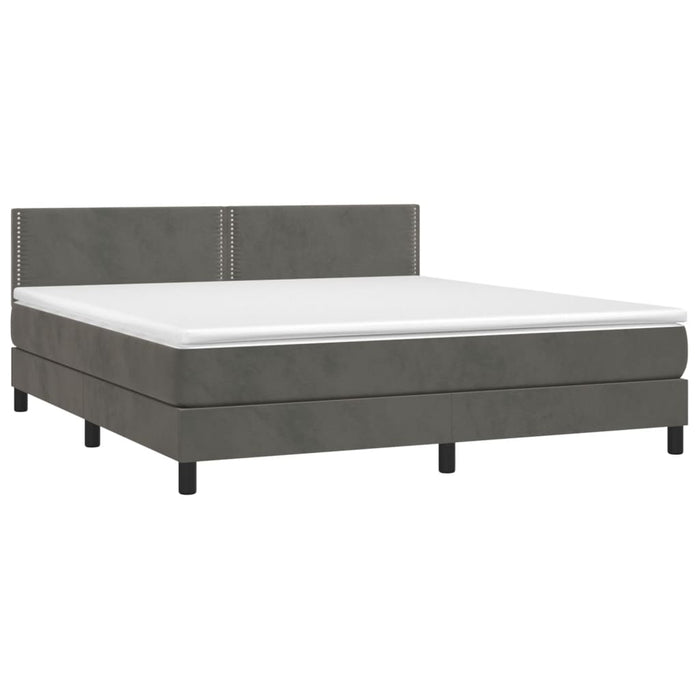 Letto a Molle con Materasso e LED Grigio Scuro 160x200 cm cod mxl 37954