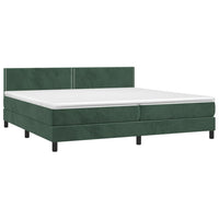 Letto a Molle con Materasso e LED Verde Scuro 200x200cm Velluto cod mxl 57991