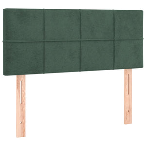 Letto a Molle con Materasso e LED Verde Scuro 80x200cm Velluto 3134372