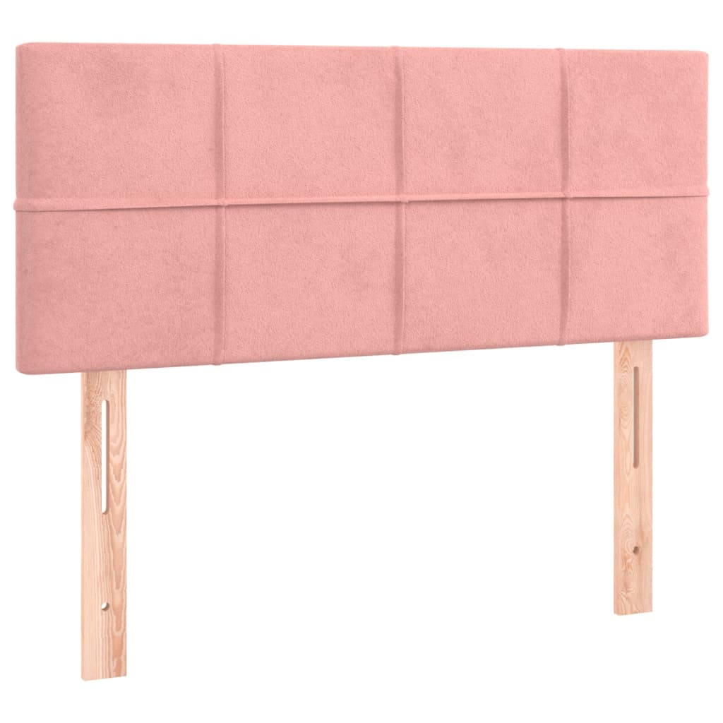 Letto a Molle con Materasso e LED Rosa 90x190 cm in Velluto 3134380