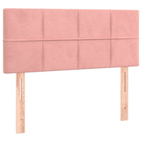 Letto a Molle con Materasso e LED Rosa 90x190 cm in Velluto 3134380