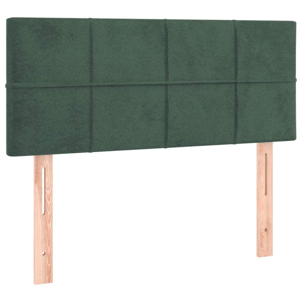 Letto a Molle con Materasso e LED Verde Scuro 100x200cm Velluto 3134390