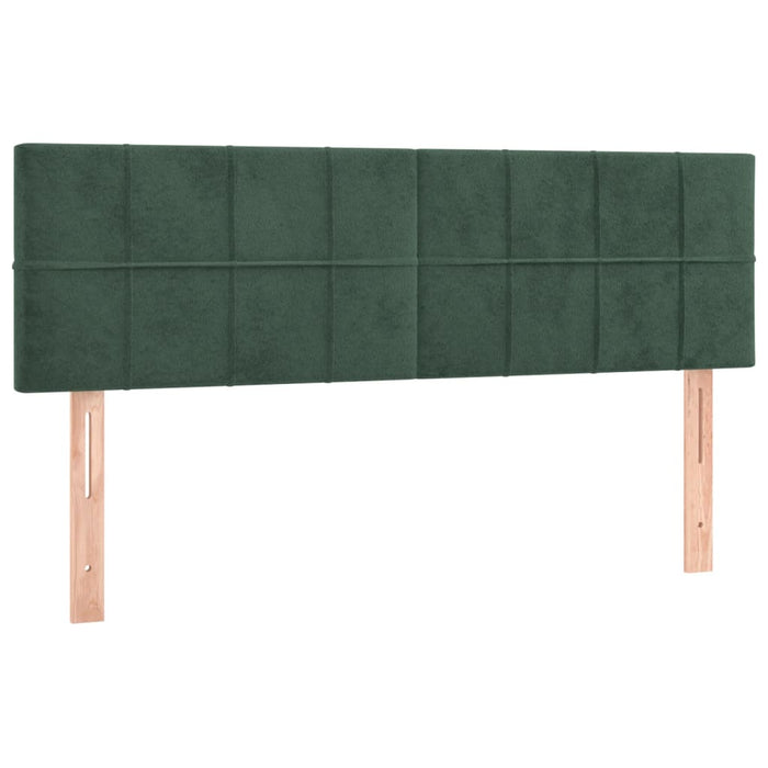 Letto a Molle con Materasso e LED Verde Scuro 140x200cm Velluto 3134408