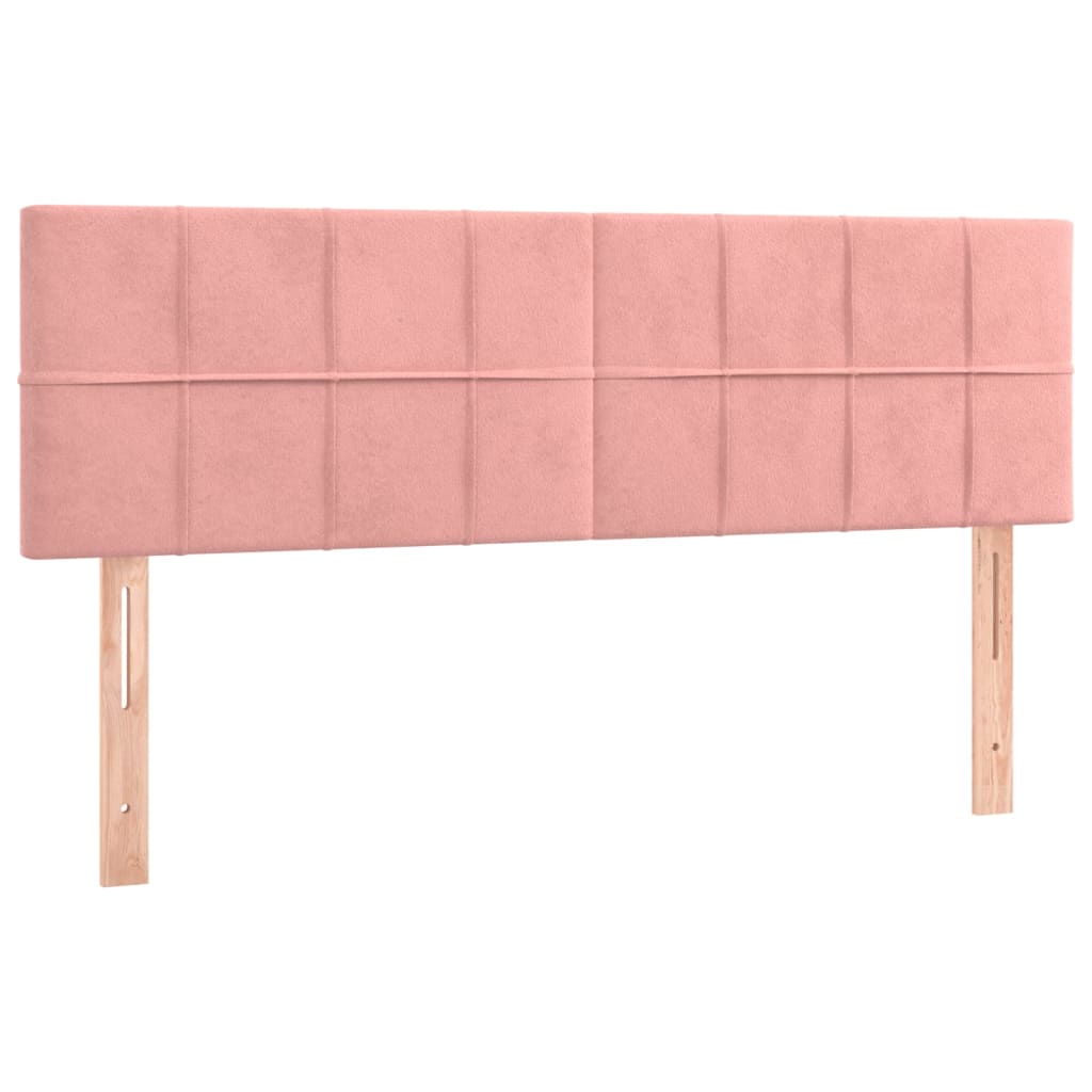 Letto a Molle con Materasso e LED Rosa 140x200 cm in Velluto 3134410