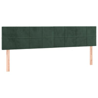 Letto a Molle con Materasso e LED Verde Scuro 160x200cm Velluto 3134414