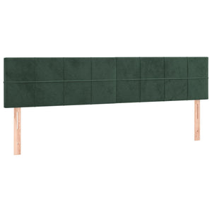 Letto a Molle con Materasso e LED Verde Scuro 180x200cm Velluto 3134420