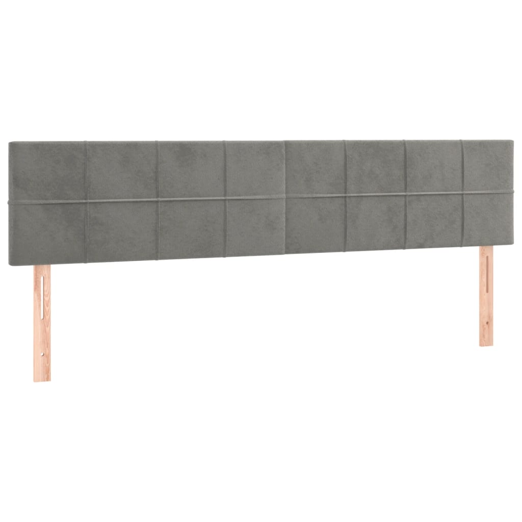 Letto a Molle Materasso e LED Grigio Chiaro 200x200 cm Velluto 3134423