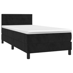 Letto a Molle con Materasso e LED Nero 90x190 cm in Velluto 3134437