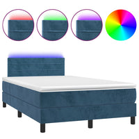 Letto a Molle con Materasso e LED Blu Scuro 120x200cmcod mxl 74926