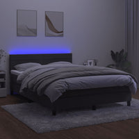 Letto a Molle con Materasso e LED Grigio Scuro 140x190 cm 3134460