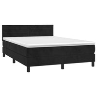 Letto a Molle con Materasso e LED Nero 140x190 cm in Vellutocod mxl 98926