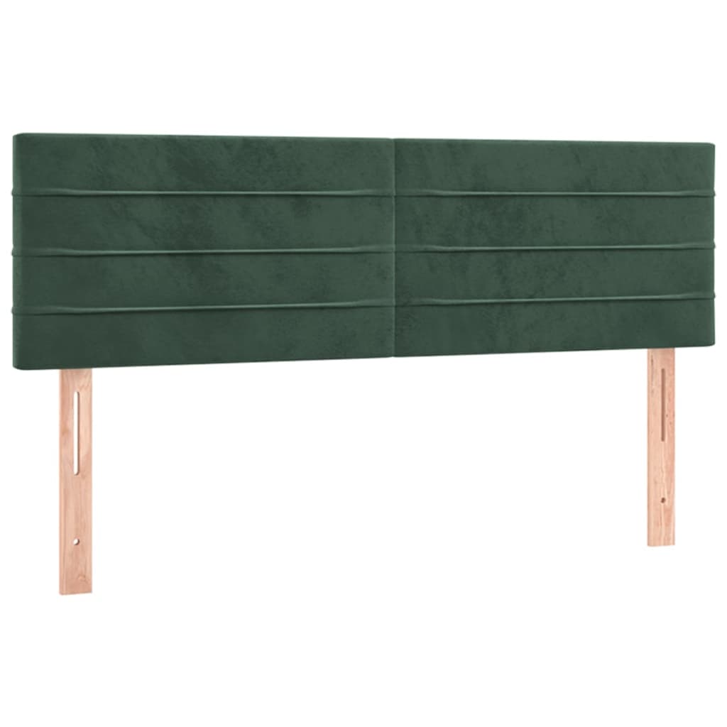 Letto a Molle con Materasso e LED Verde Scuro 140x190cm Velluto 3134462