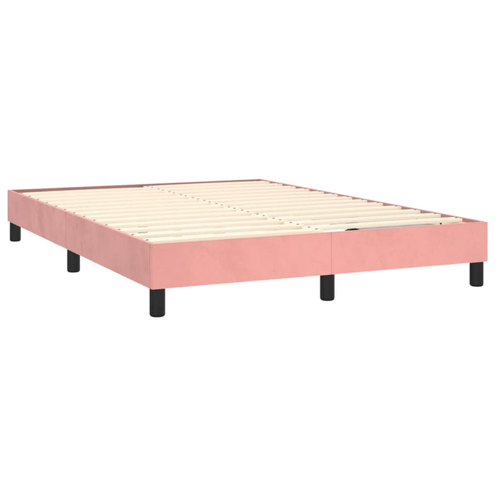 Letto a Molle con Materasso e LED Rosa 140x190 cm in Velluto 3134464