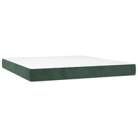 Letto a Molle con Materasso e LED Verde Scuro 180x200cm Velluto 3134480